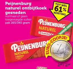 Coop Peijnenburg naturel ontbijtkoek gesneden aanbieding