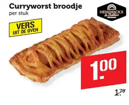 Coop Curryworst broodje aanbieding