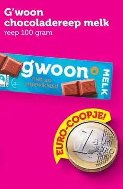 Coop G'woon chocoladereep melk aanbieding