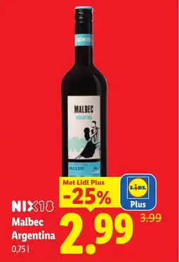 Lidl Malbec Argentina aanbieding