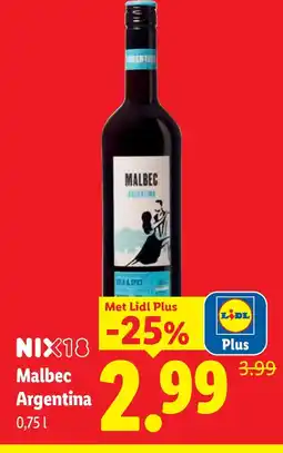 Lidl Malbec Argentina aanbieding