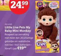 Toys2Play Little Live Pets My Baby Mini Monkey aanbieding