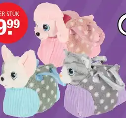 Toys2Play Pluchiez pluche hond/poes in tasje 3 assorti aanbieding