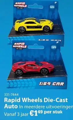 Toys2Play Rapid Wheels Die-Cast Auto aanbieding