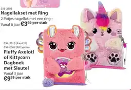 Toys2Play Dream Pop Fluffy Axolotl of Kittycorn Dagboek met Sleutel aanbieding