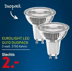 Kluswijs Eurolight led gu10 duopack aanbieding