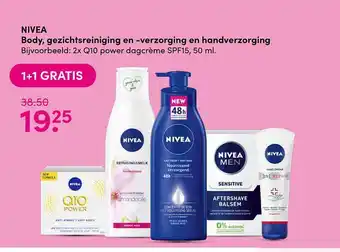 Drogisterij Visser Nivea body, gezichtsreiniging en -verzorging en handverzorging 1+1 Gratis aanbieding