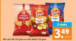 Albert Heijn Alle Lay's flat 200 gram en Oven Baked 150 gram aanbieding