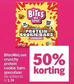 Albert Heijn BitesWeLove crunchy protein cookie bars speculaas aanbieding