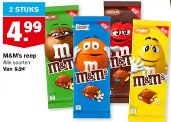 Hoogvliet M&M's reep aanbieding