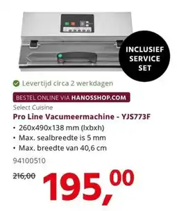 HANOS Pro Line Vacuumeermachine - YJS773F aanbieding
