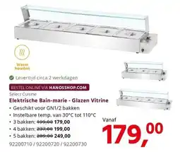 HANOS Select Cuisine Elektrische Bain-marie - Glazen Vitrine aanbieding