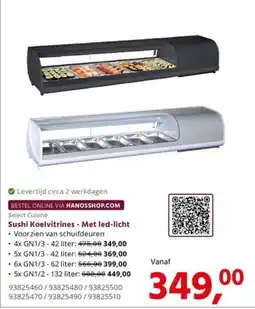 HANOS Select Cuisine Sushi Koelvitrines - Met led-licht aanbieding