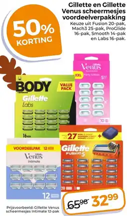 Trekpleister Gillette en Gillette Venus Scheermesjes Voordeelverpakking aanbieding