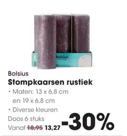 HANOS Bolsius Stompkaarsen rustiek aanbieding