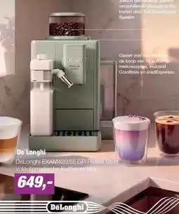 EP De'Longhi DeLonghi EXAM420.55.GR Rivelia Start Volautomatische Koffiemachine aanbieding