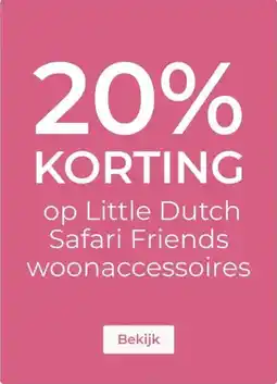 Prenatal op Little Dutch Safari Friends woonaccessoires aanbieding