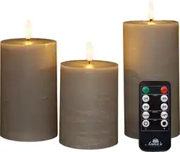 Pets Place Anna's Collection Stompkaarsen Led - Kerstversiering - 3D-vlam Taupe aanbieding