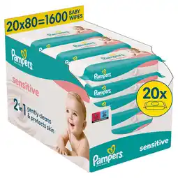 Wehkamp Pampers Sensitive billendoekjes - 20 x 80 doekjes aanbieding