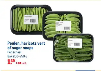 Makro Peulen, haricots vert of sugar snaps aanbieding