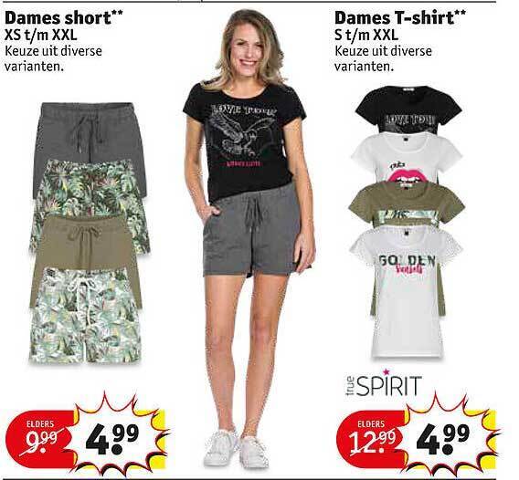 Kruidvat Dames short of dames t-shirt aanbieding