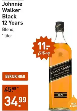Gall & Gall Johnnie Walker Black 12 Years aanbieding