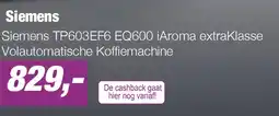 EP Siemens TP603EF6 EQ600 iAroma extraKlasse Volautomatische Koffiemachine aanbieding
