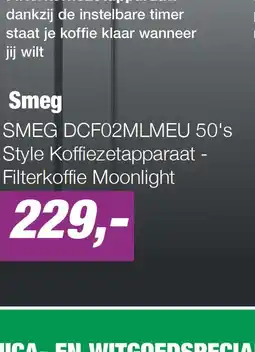 EP SMEG DCF02MLMEU 50's Style Koffiezetapparaat - Filterkoffie Moonlight aanbieding