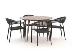 Kees Smit Manifesto Belpasso/ROUGH-K ø 115cm dining tuinset 5-delig stapelbaar aanbieding