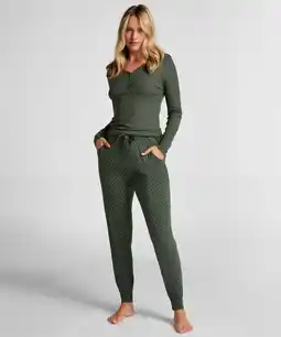Hunkemoller Hunkemöller Pyjama broek Jersey Groen aanbieding