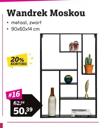 Leen Bakker Wandrek Moskou 90 x 60 x 14 cm aanbieding