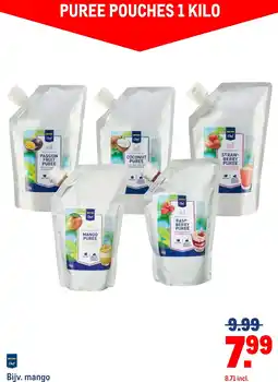 Makro Metro Chef puree pouches 1 kilo aanbieding