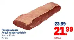 Makro Paraguayaanse Angus runderstriploin aanbieding