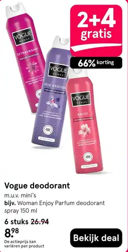 Etos Vogue deodorant aanbieding