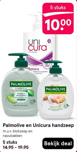 Etos Palmolive en Unicura handzeep aanbieding