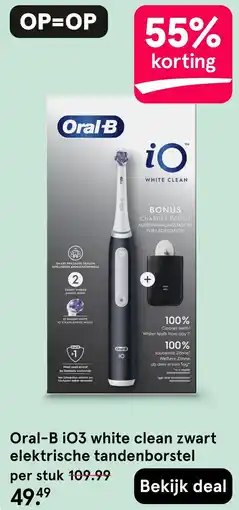 Etos Oral-B i03 white clean zwart elektrische tandenborstel aanbieding