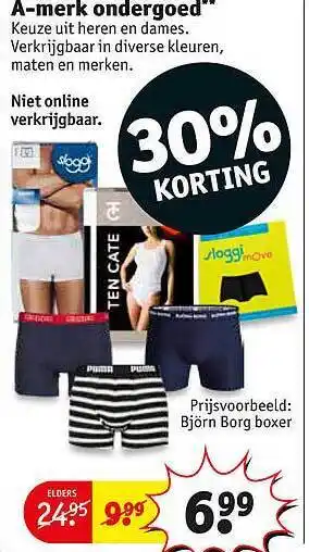 Kruidvat A-merk ondergoed 30% Korting aanbieding