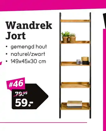 Leen Bakker Wandrek Jort 149 x 45 x 30 cm aanbieding