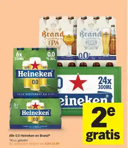Albert Heijn Alle 0.0 Heineken en Brand aanbieding