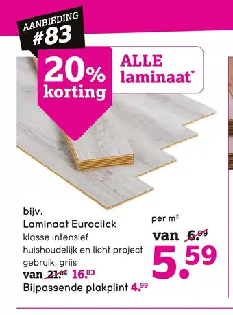 Leen Bakker Bijv. Laminaat Euroclick aanbieding