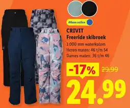 Lidl Crivit Freeride skibroek aanbieding