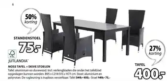 Jysk Jutlandia moss tafel + skive stoelen 27% - 50% Korting aanbieding