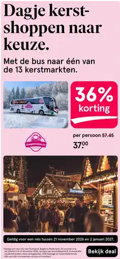Etos Dagje kerst- shoppen naar keuze aanbieding