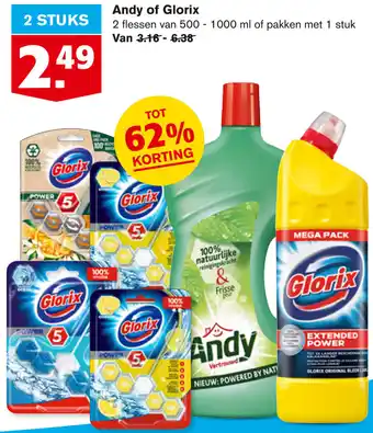 Hoogvliet Andy of Glorix 500-1000ml aanbieding