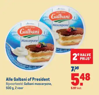 Makro Alle galbani of president aanbieding