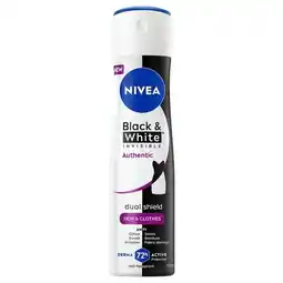 Trekpleister NIVEA Black & White Invisible Authentic Deodorant Spray aanbieding