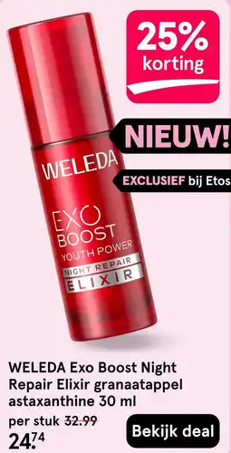 Etos WELEDA Exo Boost Night Repair Elixir granaatappel astaxanthine 30 ml aanbieding