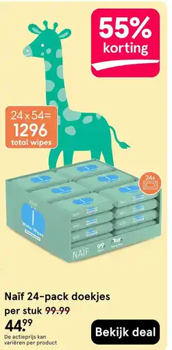 Etos Naif 24-pack doekjes aanbieding