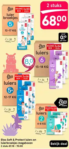 Etos Etos Soft & Protect luiers en luierbroekjes megaboxen aanbieding