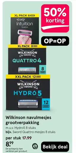 Etos Wilkinson navulmesjes grootverpakking aanbieding